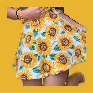 American Apparel Yellow Sunflower Circle Skirt